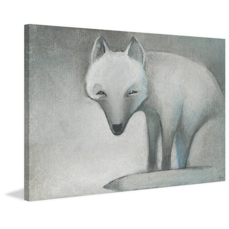 Snow Fox' Painting Print on Wrapped Canvas - Multi-Color