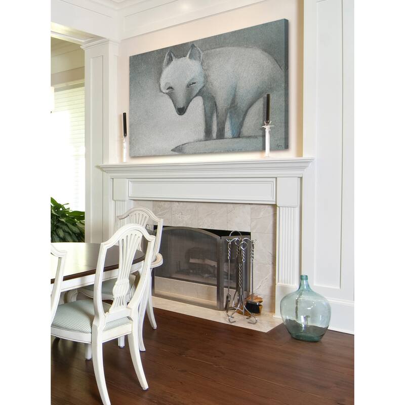 Snow Fox' Painting Print on Wrapped Canvas - Multi-Color
