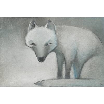 Snow Fox' Painting Print on Wrapped Canvas - Multi-Color