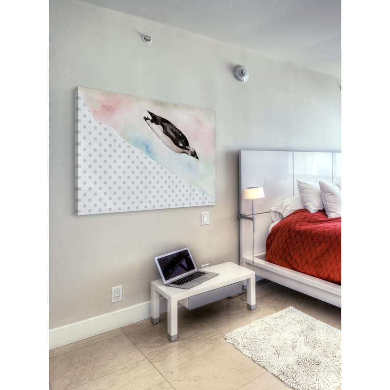 Penguin Speed' Painting Print on Wrapped Canvas - Multi-Color