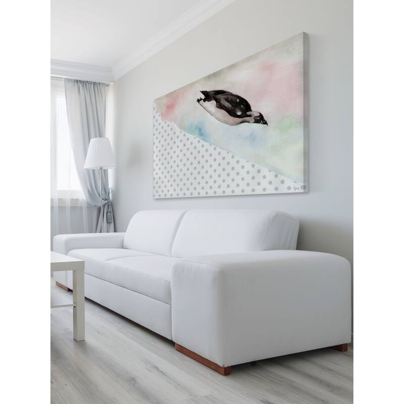 Penguin Speed' Painting Print on Wrapped Canvas - Multi-Color
