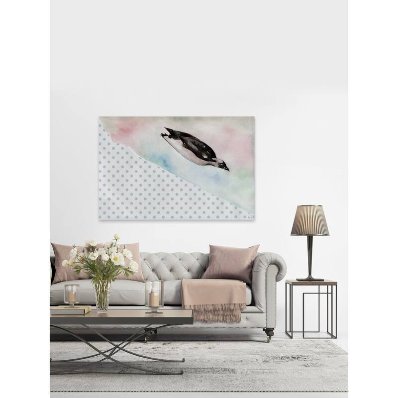 Penguin Speed' Painting Print on Wrapped Canvas - Multi-Color
