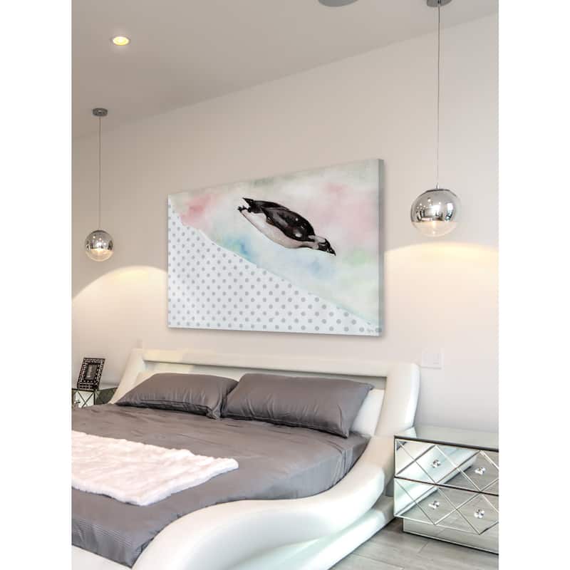 Penguin Speed' Painting Print on Wrapped Canvas - Multi-Color