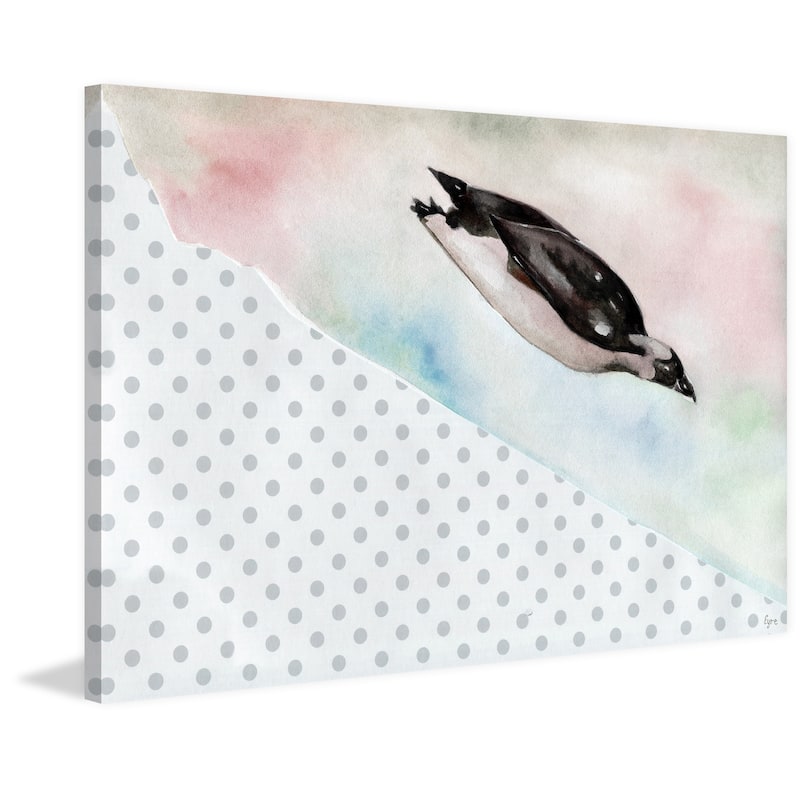 Penguin Speed' Painting Print on Wrapped Canvas - Multi-Color
