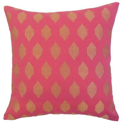 Gal Geometric 24-inch Feather Throw Pillow Magenta