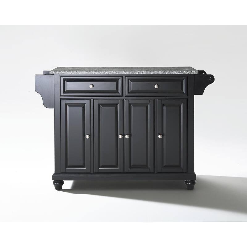 Crosley Cambridge Granite Top Full Size Kitchen Island/Cart - 18"d x 51.5"w x 36"h - Stationary - Black - Granite