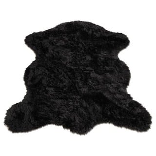 Black Faux Fur Rugs Area For Less Find Great Home Decor Black Faux Fur Sheepskin Pelt Shape Area Rug 5