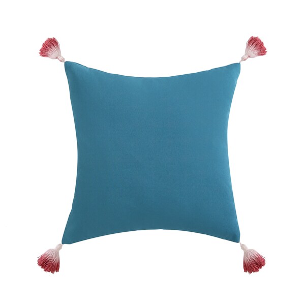Oceanfront Resort Coco Paradise 16" Square Dip Dyed Tassel Decorative Pillow