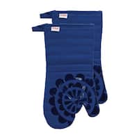 KLEX 15 Silicone Oven Mitts and Cotton Potholders 4pcs Set, 932°F