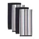 preview thumbnail 1 of 4, T-fal Textiles 4 Pack Solid & Stripe Waffle Terry Kitchen Dish Towel Set Neutral Charcoal