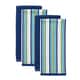 preview thumbnail 6 of 4, T-fal Textiles 4 Pack Solid & Stripe Waffle Terry Kitchen Dish Towel Set Cool Blue