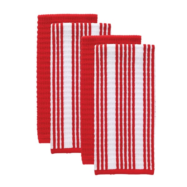 T-Fal 8 Piece Flat Waffle Kitchen Dishcloth Set, Red