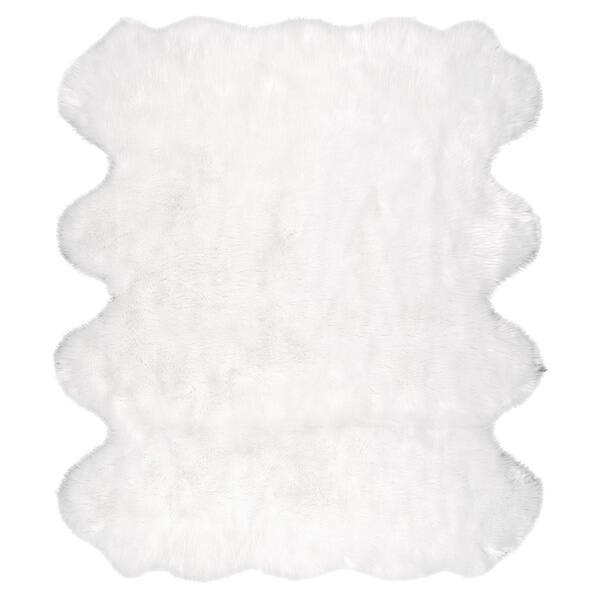 Shop Nuloom Faux Flokati Sheepskin Cloud White Octo Shag Rug 6 X 7 On Sale Overstock 15872044
