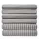 6 Piece Loft Collection Modern Classic Pinstripe Bed Sheet Sets - King - Pinstripe Grey