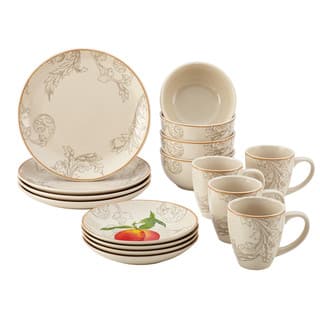 Paula Deen Dinnerware Find Great Kitchen Dining Deals Ping Paula Deen Orchard Harvest Stoneware 16 Piece Dinnerware Set