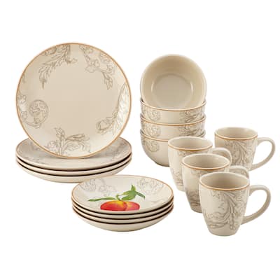 Paula Deen Orchard Harvest Stoneware 16-Piece Dinnerware Set