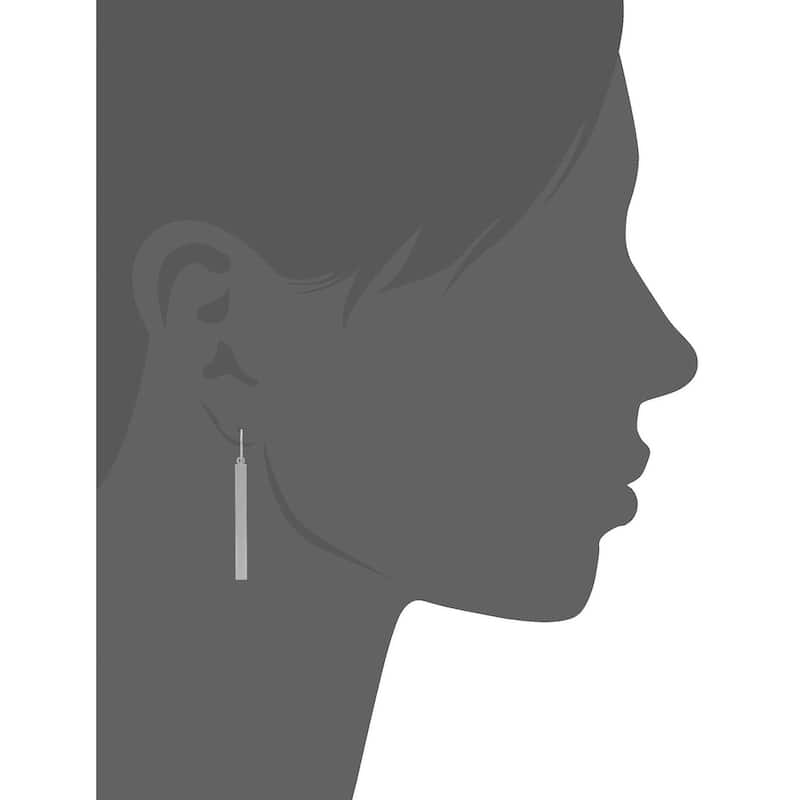 14k Yellow, White or Rose Gold Bar Drop Earrings (4mm, 2 inches)
