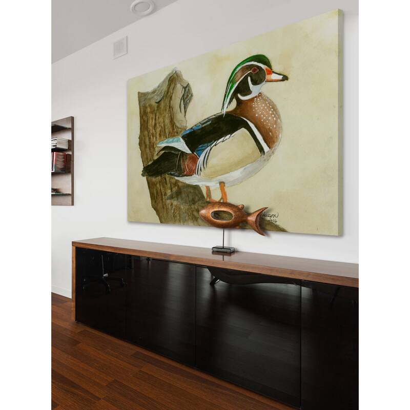 'Woodduck' Painting Print on Wrapped Canvas - Multi-Color