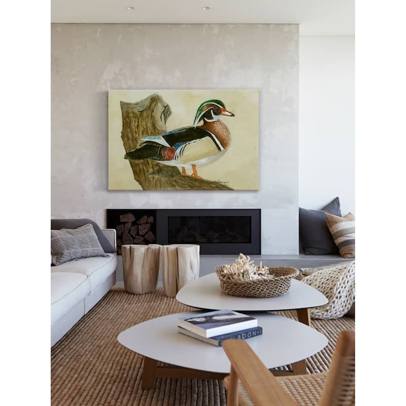 'Woodduck' Painting Print on Wrapped Canvas - Multi-Color
