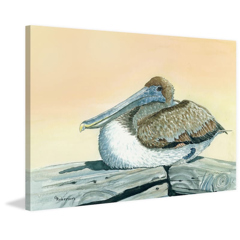 'Pelican' Painting Print on Wrapped Canvas - Multi-Color