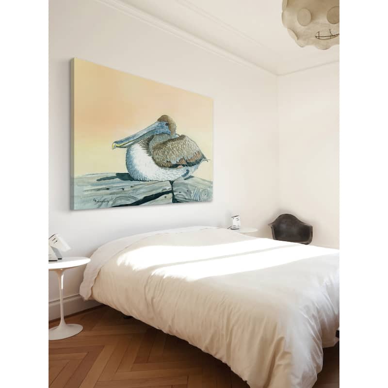 'Pelican' Painting Print on Wrapped Canvas - Multi-Color