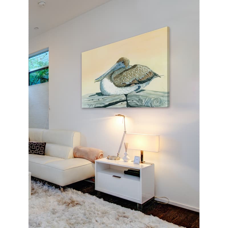 'Pelican' Painting Print on Wrapped Canvas - Multi-Color