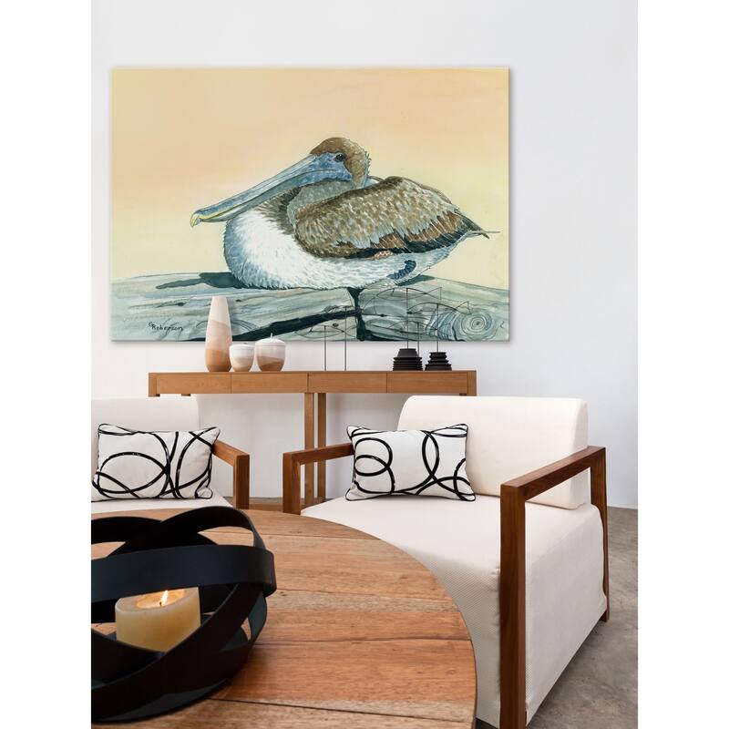 'Pelican' Painting Print on Wrapped Canvas - Multi-Color