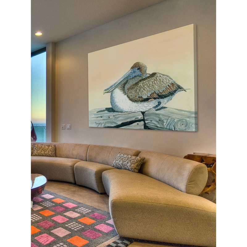 'Pelican' Painting Print on Wrapped Canvas - Multi-Color