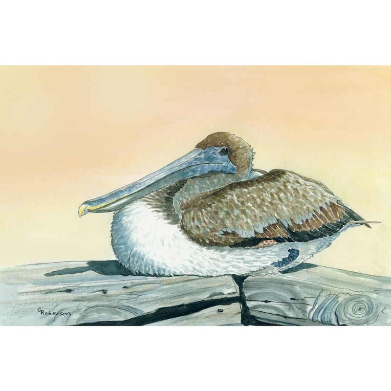 'Pelican' Painting Print on Wrapped Canvas - Multi-Color