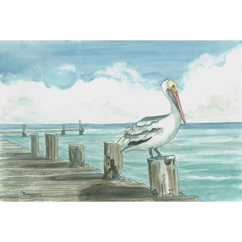 'Sitting on the Dock' Painting Print on Wrapped Canvas - Multi-Color