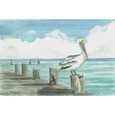 'Sitting on the Dock' Painting Print on Wrapped Canvas - Multi-Color