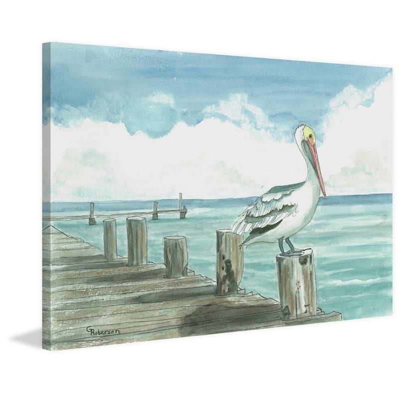 'Sitting on the Dock' Painting Print on Wrapped Canvas - Multi-Color