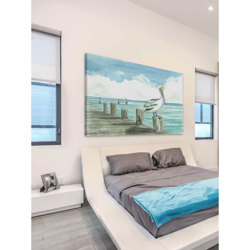 'Sitting on the Dock' Painting Print on Wrapped Canvas - Multi-Color