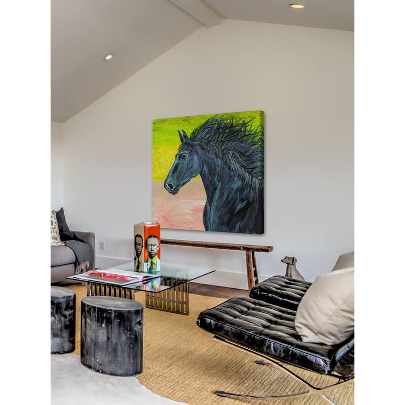 'Black Beauty' Painting Print on Wrapped Canvas - Multi-Color
