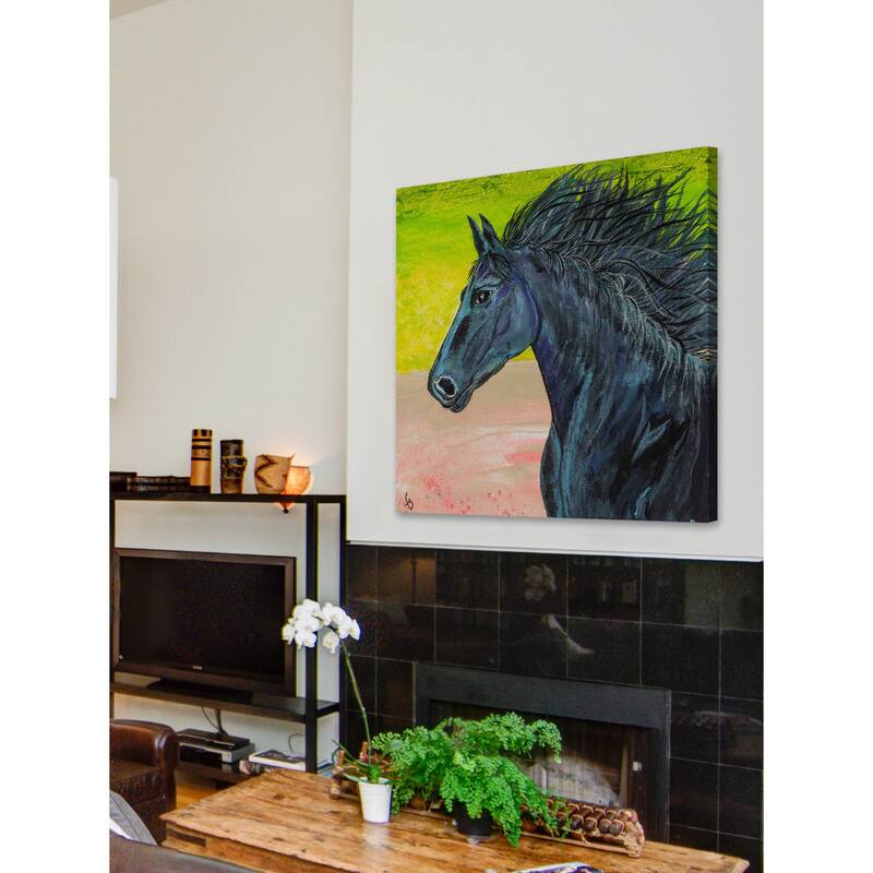 'Black Beauty' Painting Print on Wrapped Canvas - Multi-Color