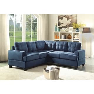 Suede Sectional Sofas Online At Our Best Living Lyke Home Contemporary Tufted Suede Sectional Sofa