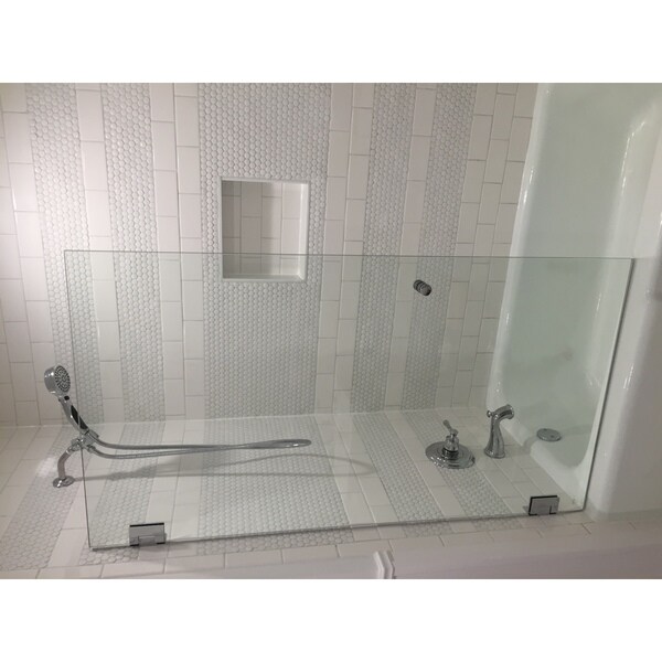 Shop Glass Warehouse 58 X 31 50 Inch Frameless Shower Bath Door