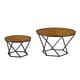 preview thumbnail 3 of 1, DISCO Geometric Modern Oak Nesting Coffee Tables