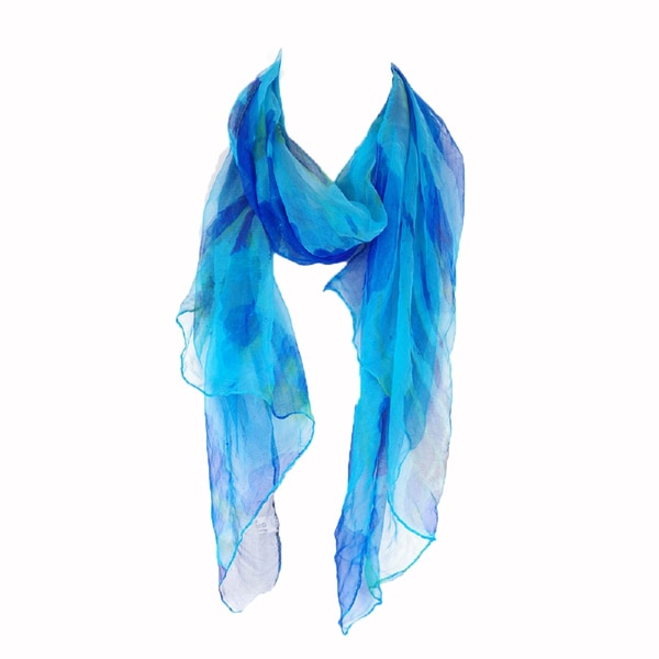 Zodaca Blue Fashion Women Ladies Lightweight Soft 100-percent Chiffon Scarf Wrap Shawl