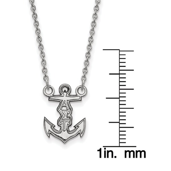 LogoArt Sterling Silver Alpha Sigma Tau Small Circle Pendant w//Chain