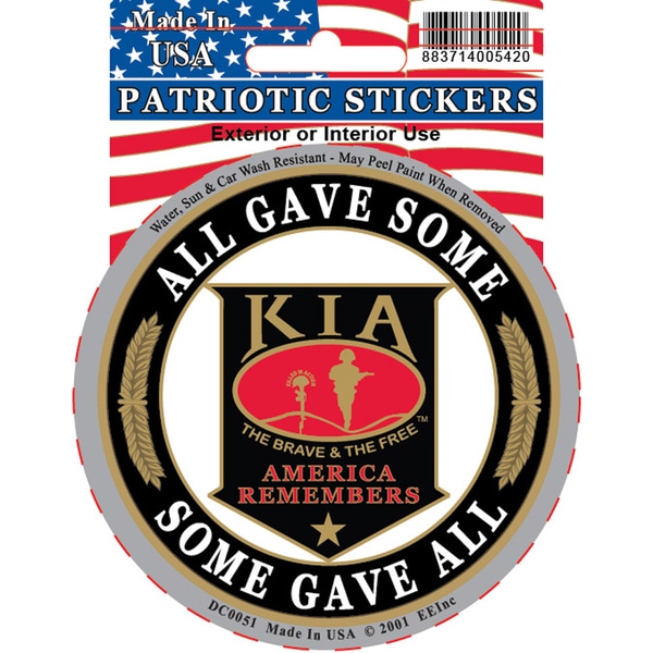 KIA Some Gave All American Remembers Car Decal