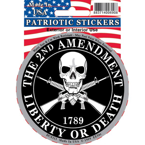 2nd Amendment Liberty or Death 1789 Car Decal