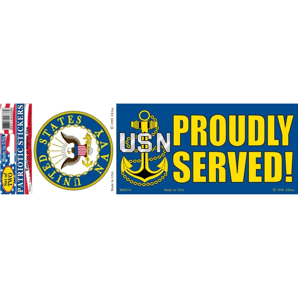 US Navy Logo Proudly Served Bumper Sticker