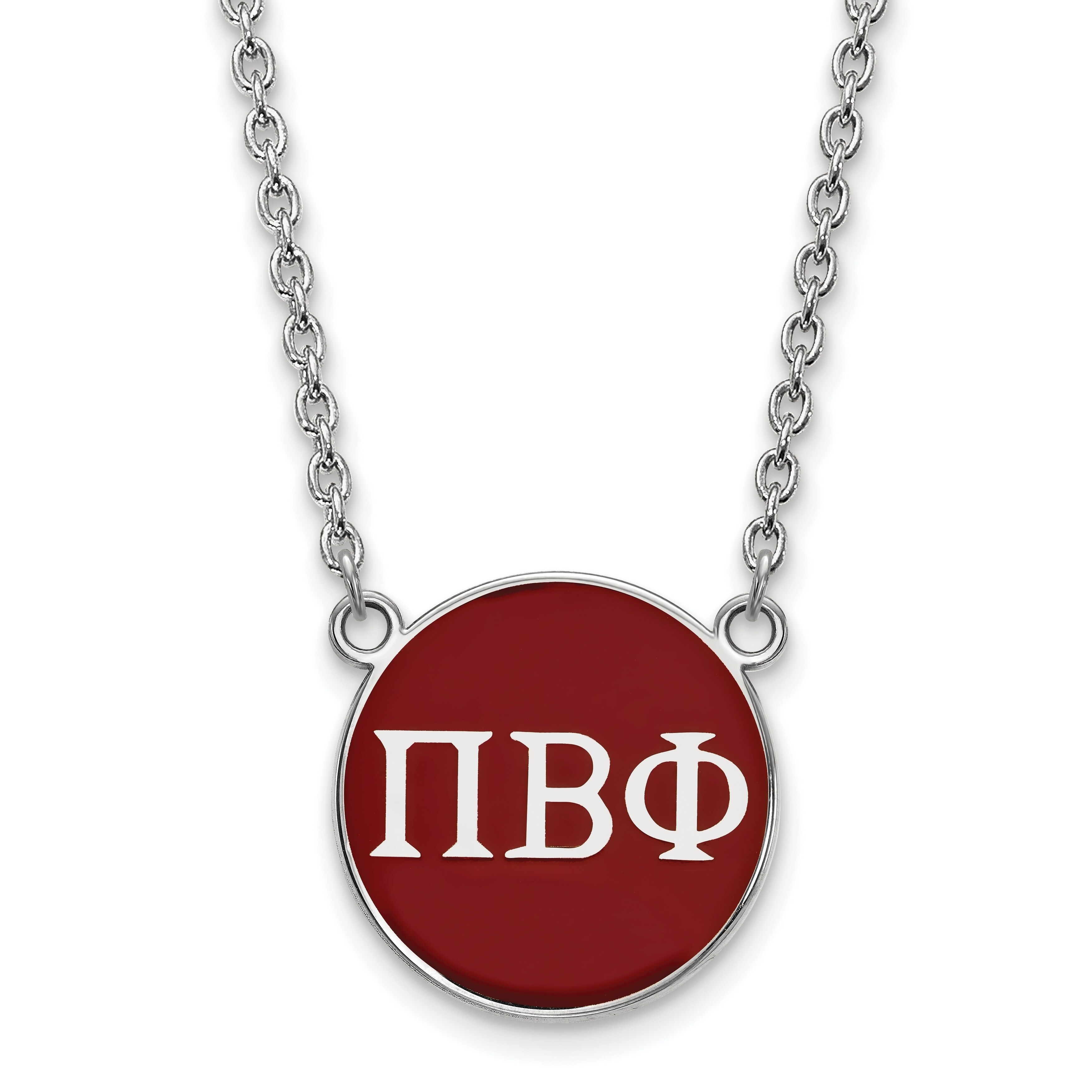 Sterling Silver Pi Beta Phi Small Enameled Pendant With 18 inch Chain by Versil
