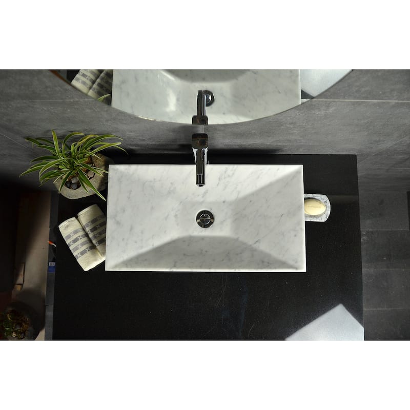 AA Warehousing Bliss Zen White Carrara Marble Sink
