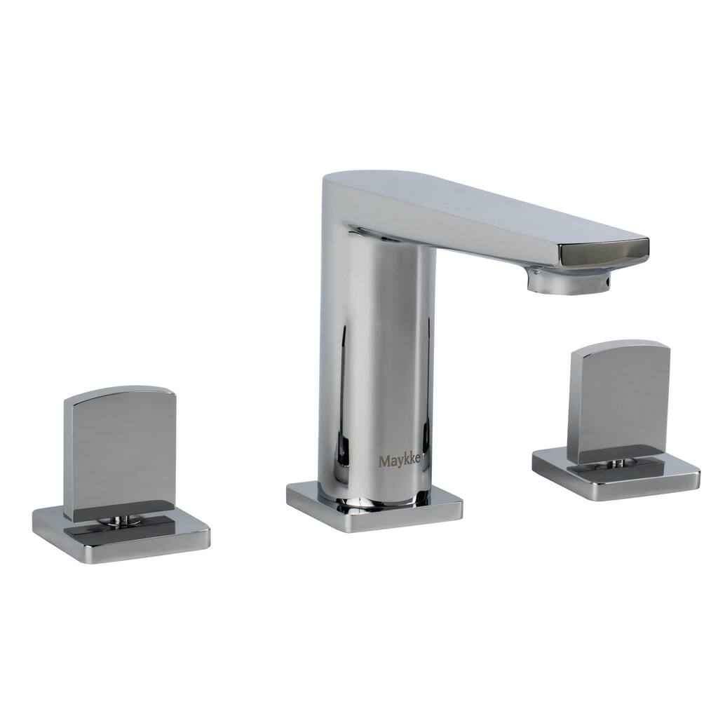 Maykke Adalbert Three Piece 8" Widespread Faucet - Silver