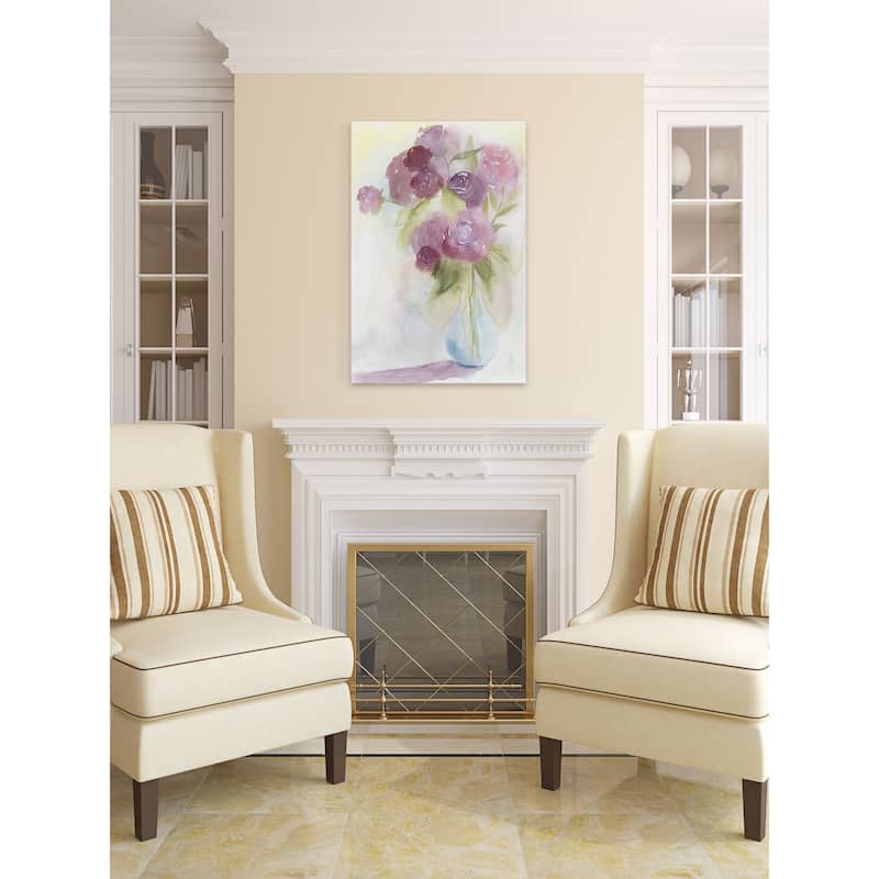 Glowing Bouquet I' Painting Print on Wrapped Canvas - Multi-Color