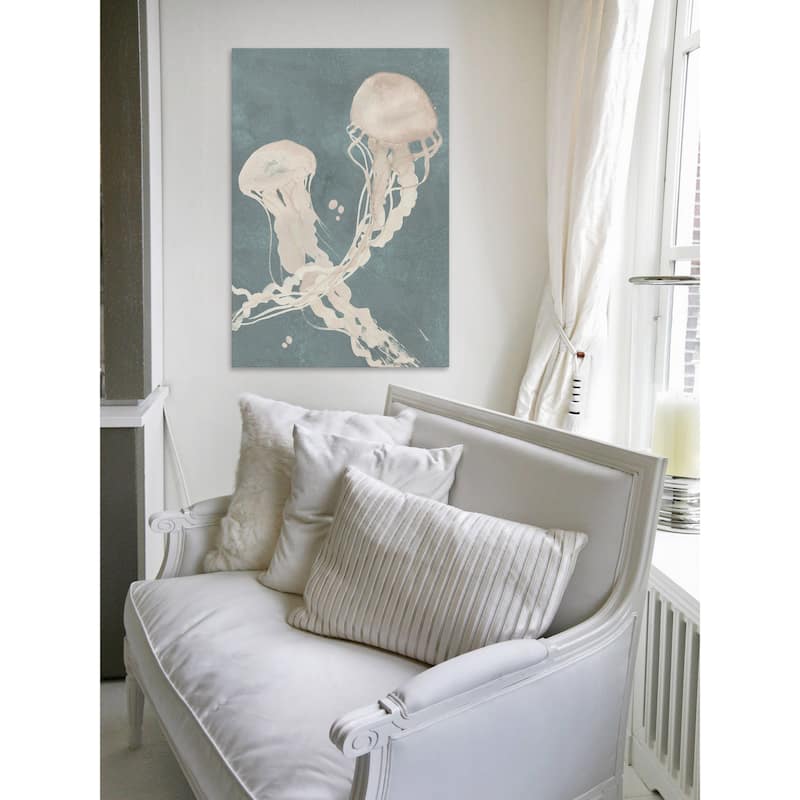 Jellyfish Dance II' Painting Print on Wrapped Canvas - Multi-Color