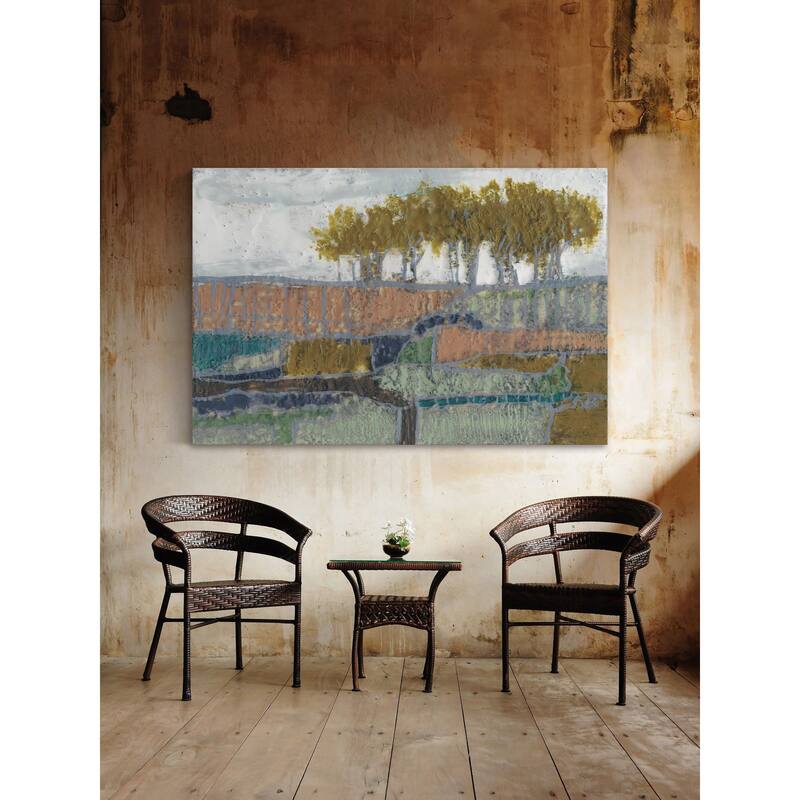 Patchwork Landscape II' Painting Print on Wrapped Canvas - Multi-Color