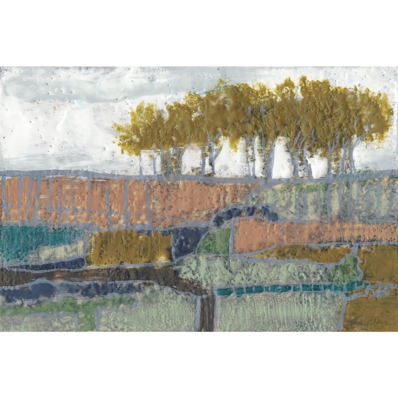 Patchwork Landscape II' Painting Print on Wrapped Canvas - Multi-Color